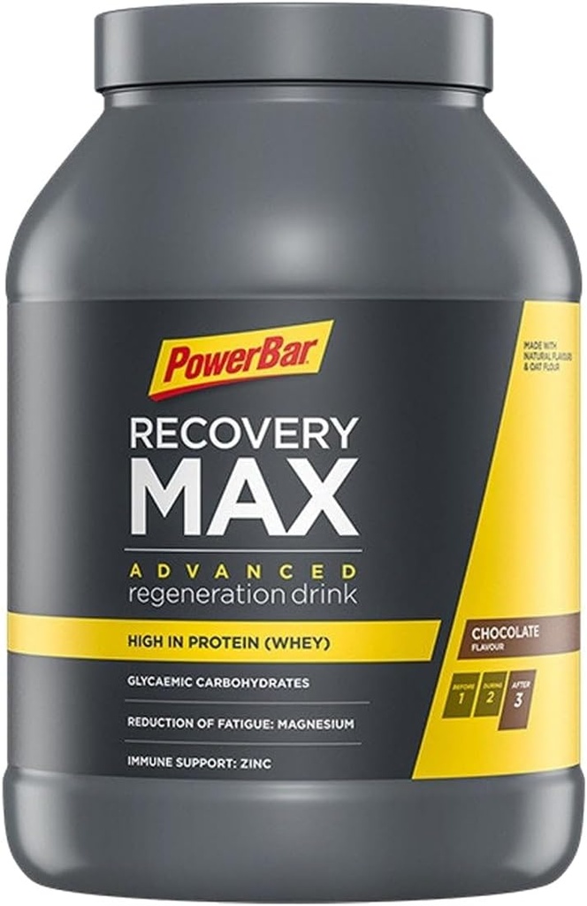 PowerBar, RecoveryMax, Drink Mix, Chocolate, Jar, 13 portioner