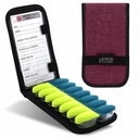Lewis N. Clark Magnetic Folding Pill Organizer Supplement Case för OTC Medicine, Prescription Vitamins-14 Slots, Burgundy