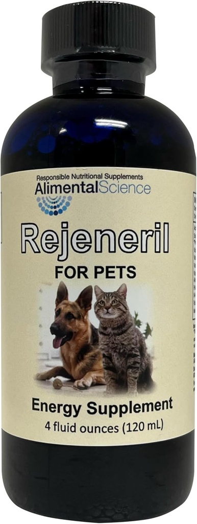 Rejeneril-FP 4oz upp till 240 portioner naturligt lindra trötthet hos husdjur ökar energi Normal Appetite immunstöd Dog Cat & Pet Formulering Antioxidant Vitamin Mineral Supplement Longevity Vitality