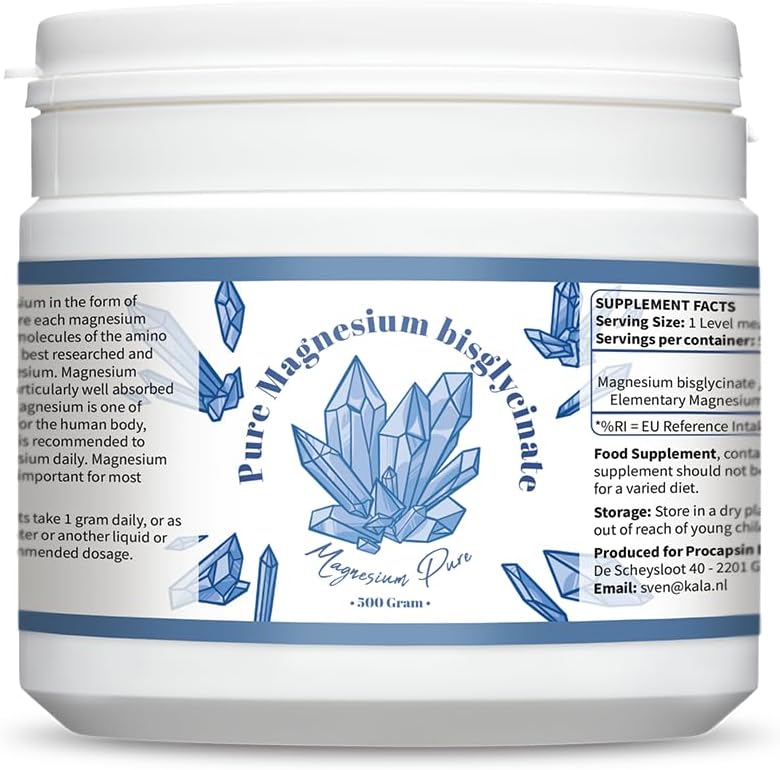 Rena Magnesium Bisglycinate Powder - Bisglycinate 200mg Elemental Magnesium per gram - Utan Mag. Stearate (500)