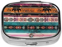 Horse Print Printed Square Pill Organizer med 2 Compartments, Portable Mini Pill Box Pill Case för medicin, vitamin, fiskolja, kosttillskott