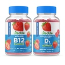 Livlig sockerfri vitamin B12 + vitamin D 5000 IE, Gummies Bundle - Stor smak, vitamintillskott, Glutenfri, GMO-fri, tuggbar gummy