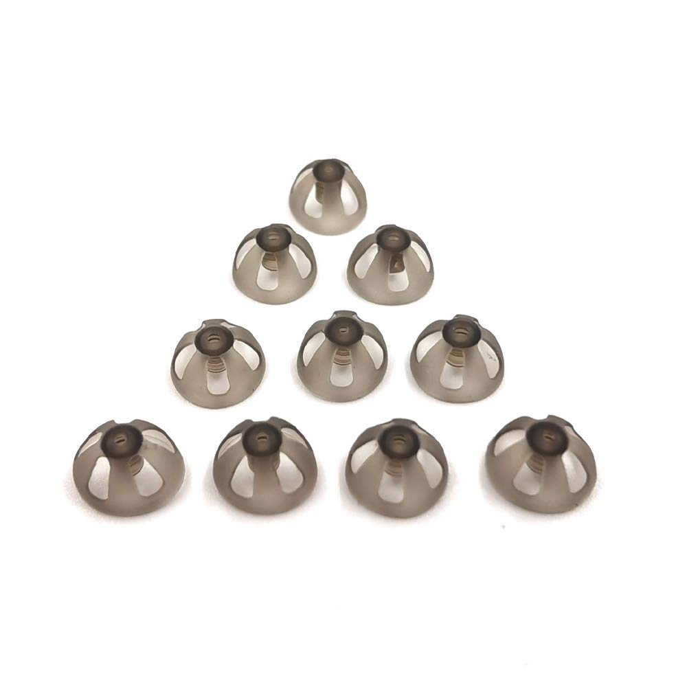 Hörapparat Domes Smoky Gray Tips Ear Pieces Bekväm för Open Fit BTE Sound Amplifier PSAP Kit Osynlig 10mm (L * 10)