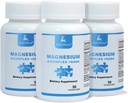 3 flaskor Sixfold Magnesium Complex | 350mg Magnesium Glycinate, Malate, Citrate, Taurine, Oxide, L-threonate för muskler, nerver, och energi, GABA Sleep Support | Hög Absorption | Vegan | 90 kapslar