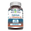 Fantastiska formler Calcium med vitamin D3 220 Softgels Supplement | Non-GMO | Gluten Free