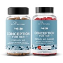 Eu Natural Conception for Her Capsules & Gummies Bundle - Aids Ovulation, Hormonal Balance, & Regular Cycles - 60 kapslar + 75 Strawberry Flavor Gummies