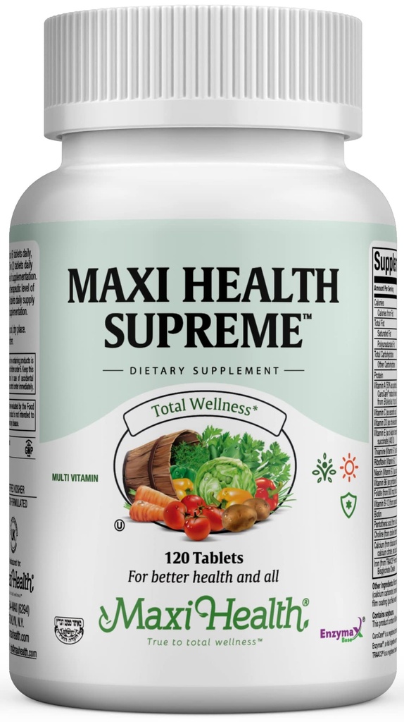 Multivitamin för män och kvinnor - Supreme High Potency Daily Multi med mineraler, CoQ10 & Antioxidanter - Energi, immunstöd, ben, hjärta och välbefinnande - Vitamin A, C, D, E, B12, B6 & Biotin 120 tabletter