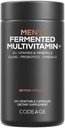 Codeage Mäns dagliga multivitamin - 25 + väsentliga vitaminer och mineraler, organiska hela livsmedel, probiotika, Omega-3, Zink, vitamin A, B, C, D, E & K - 120 kapslar
