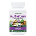 NaturesPlus Animal Parade Children's Chewable Multivitamin - Grape smak - 180 djurformade tabletter - främjar hälsa och välbefinnande - vegetarisk, glutenfri - 90 portioner