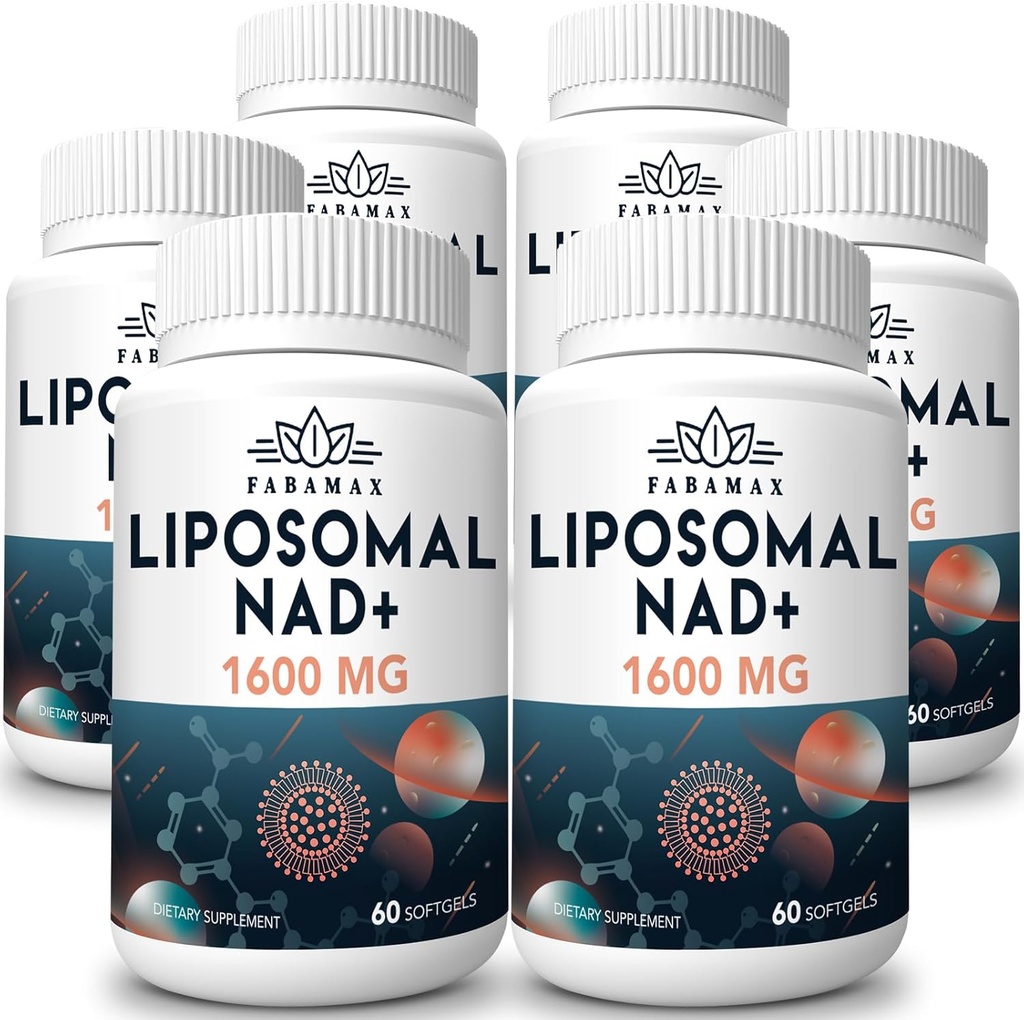 1600 mg Liposomal NAD Supplement, 98% Pure NAD + Supplement, Superior Absorption, Alternativ till Nicotinamide Riboside eller NADH för att öka NAD + för åldrande försvar, energi, livslängd, 360 Softgels