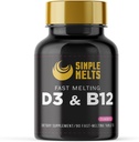 Upplösbar bariatrisk D3 B12 | Vitamin B12 2500mcg & D3 125mcg 5000IU B 12 och D 3 tabletter | Bone, Immune Support | Strawberry Flavor | Vegan | Sugar-Free, 90-dagars leverans