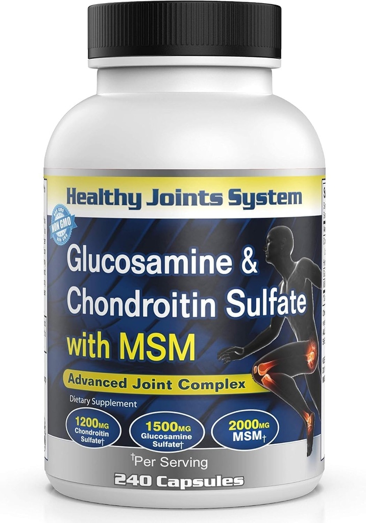 Advanced Mobility & Flexibility Support Formula med Glucosamine, Chondroitin & MSM - 240 kapslar för aktiv livsstil och daglig Wellness