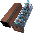 Pill Organizer 1 gång om dagen, Pill Box 7 Day, Weekly Travel Pill Case, Daily Large Medication Holder Container, Once Daily Pillbox Dispenser for Vitamin, Medicine, Pills, Supplement (brun)