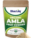 Blue Lily USDA Organic Amla Powder (Amalaki / Indian Gooseberry) 16oz (1lb) Återförsäljbar Kraft Bag, 100% Pure Amla Berry Powder, Rich i Antioxidant Vitamin C, Stöder hälsosamt immunsystem