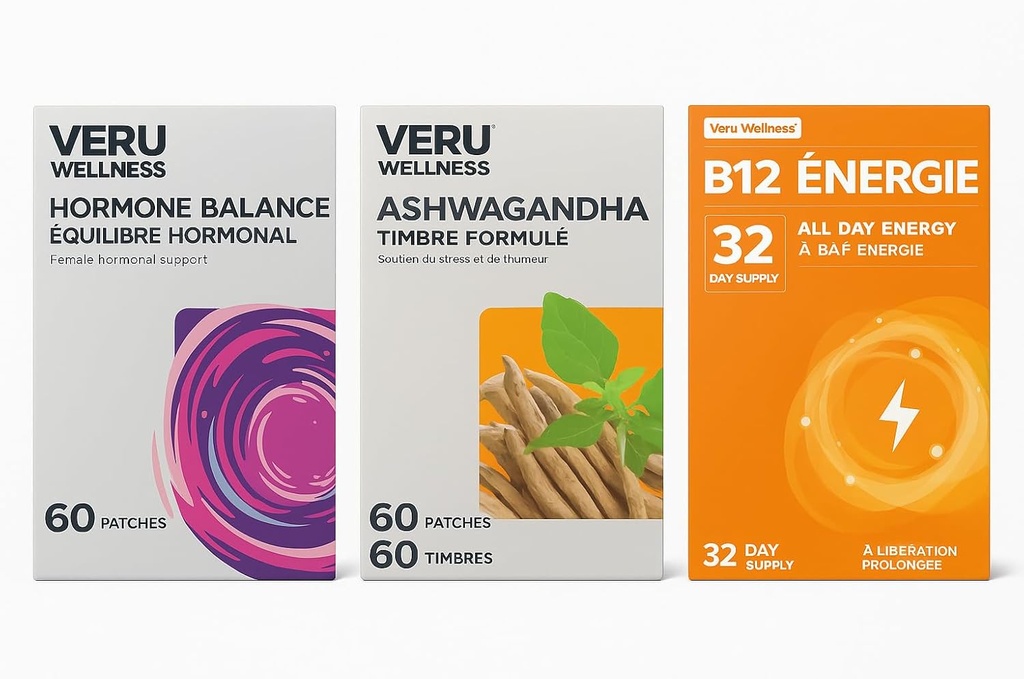 Veru Wellness Hormonal Balance för kvinnor tävlar Bundle - Myo-Inositol & D-Chiro, Ashwagandha, Energy - PMS, mensural, humör - stress och energi (2 månad)