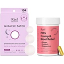 Rael Bundle - Övernattning Spot Cover Pimple Patches (104 greve) & PMS Supplement för kvinnor (28 kapslar)