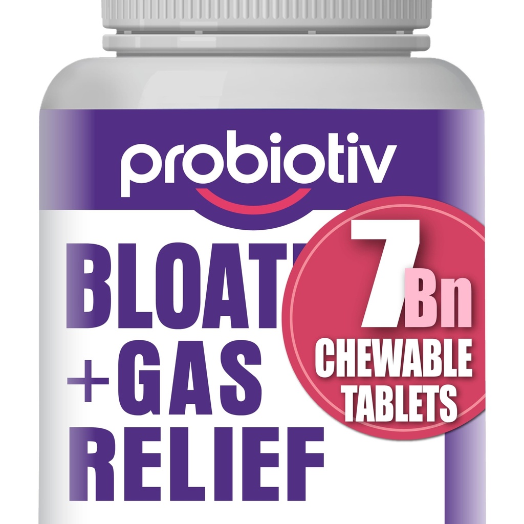 Gas & Bloating Support för kvinnor och män 7 miljarder CFU - Chewable Probiotics & Lactobacillus Reuteri, Daily Digestive Enzymes för yrkesbloating, Gut Comfort & Digestive Health