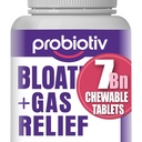 Gas & Bloating Support för kvinnor och män 7 miljarder CFU - Chewable Probiotics & Lactobacillus Reuteri, Daily Digestive Enzymes för yrkesbloating, Gut Comfort & Digestive Health
