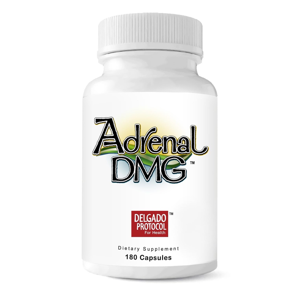 Adrenal DMG - 180 kapslar - Stöd dagtid energi, bättre sömn, immunsystem, minska stressnivåer och trötthet - allt naturligt tillskott