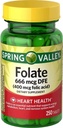 Spring Valley, Folic Acid 400 MCG, 250 greve