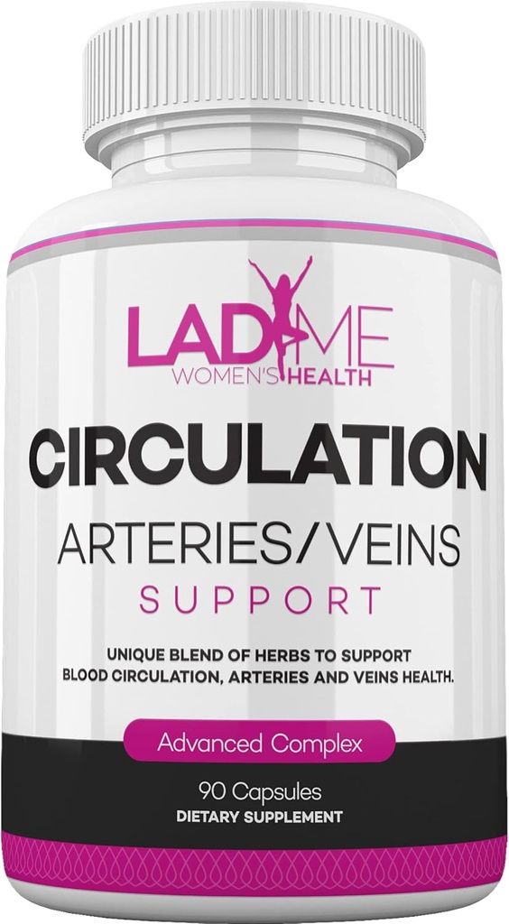 LadyMe Circulation and Vein Support hjälper till att minska obehag i ben och stöder hälsosamma kardiovaskulära funktioner med Butchers Broom, Diosmin, Hawthorn upp till 3-månaders leverans för kvinnor 90 kapslar