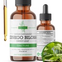 Ginkgo Biloba Extract Liquid 2 Fl Oz, tillägg för hjärnfunktion och minnesstöd, alkoholfri, Vegan - 2 Fl Oz