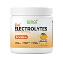 Focus+ Orange Nootropic Electrolyte: Hydration & Brain Support för kognitiv förbättring, minne, koncentration - Citicoline, organisk koffein, Methyl B12 - Tillverkad i USA