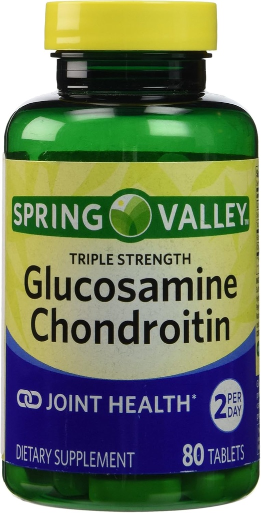 Spring Valley - Glukosamin Chondroitin, Triple Strength, 80 tabletter