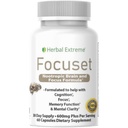 Focuset Nootropics Brain and Focus Formula. 90 Capsules Dimethylaminoethanol (DMAE Bitartrate), L-Glutamine, L-Tyrosine, GABA, Bacopa och More, White