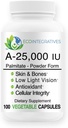A-25 000 iu Palmitate Vegan, Powder Form (100 kapslar) Icke-GMO, stöder lågt ljus Vision, Immune Support, Cellular Integrity of Skin & Bones, Antioxidant