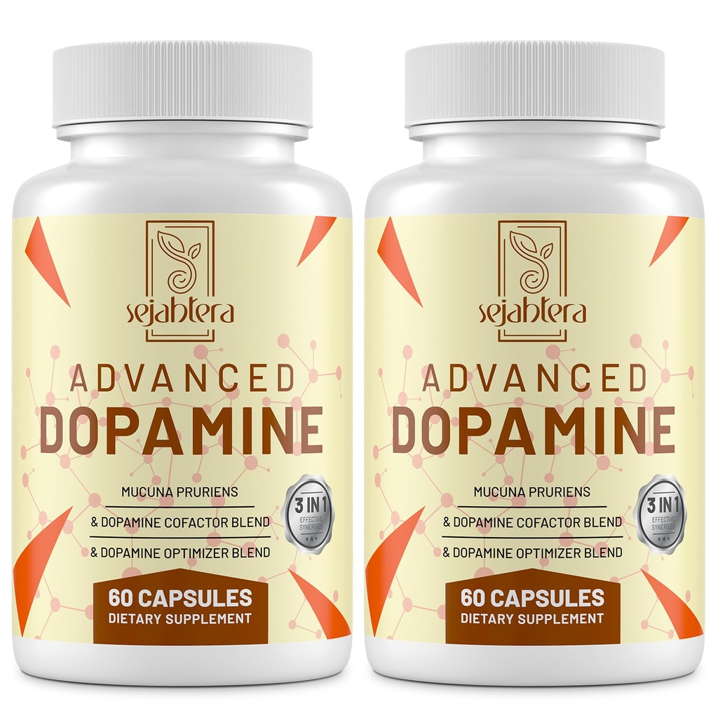 Dopamin Supplement-Mucuna Pruriens Seed Extract, Premium Vitaminer, Mineraler och Natural Plant Extracts för Mental Drive, Clarity, Focus-120 kapslar
