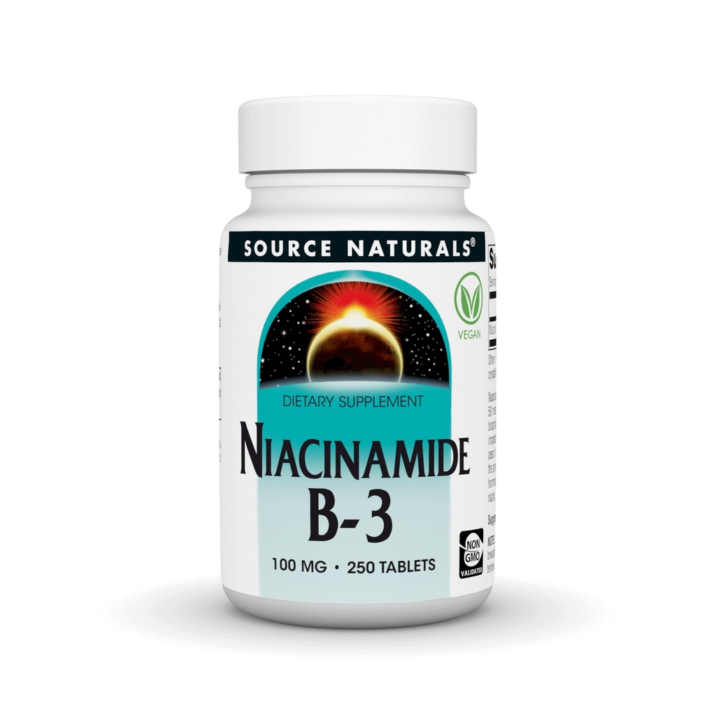 Källa Natur Niacinamide B-3, 100 mg Kosttillskott - 250 tabletter