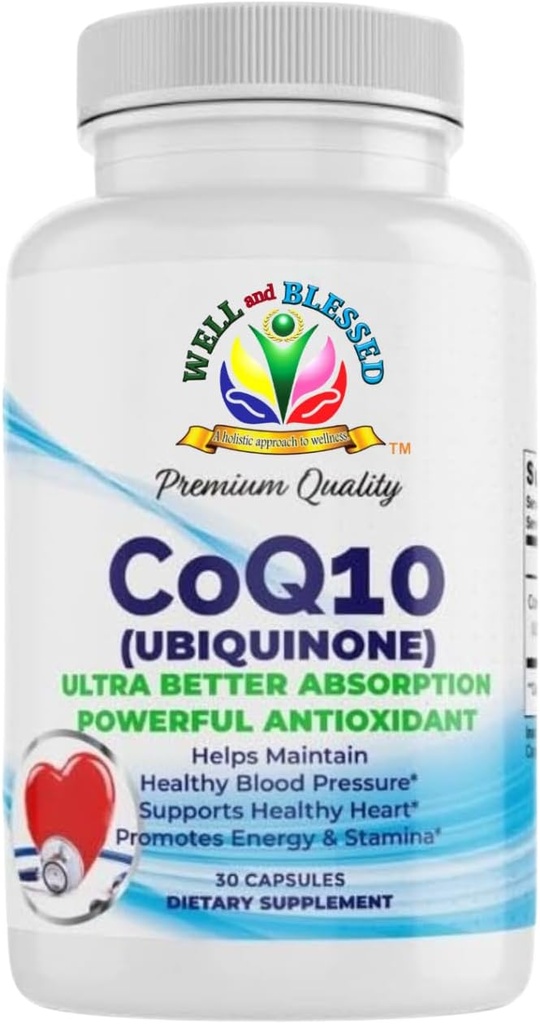 CoQ10 (Ubiquinone) - 30 kapslar - Ultra bättre absorptionsformel - Främja energi och uthållighet - Vegan och vegetarisk vänlig - fri från artificiella tillsatser