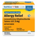 HealthCareAisle Allergy Relief - Levocetirizine Dihydrochloride Tablets USP, 5 mg, 160 tabletter, Original Prescription Strength Allergy Medication, 24-timmars Relief, 80 Count (Pack of 2)