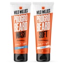 Wild Willies PROGRO Beard Shampoo och Conditioner Kit - Befäst w / koffein & Biotin - Stärkande, Flake-Free, Moisturizing Beard Wash och Conditioner för män, 2 x 5oz Tubes