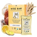 Wise Bar Adaptogen Mushroom Nutrition Bars med Reishi, Lions Mane & Ashwagandha, Organic Vegan & Gluten Free Snacks for Natural Focus, Energy & Immunity Support, Lemon Ginger Flavor, 12 Count