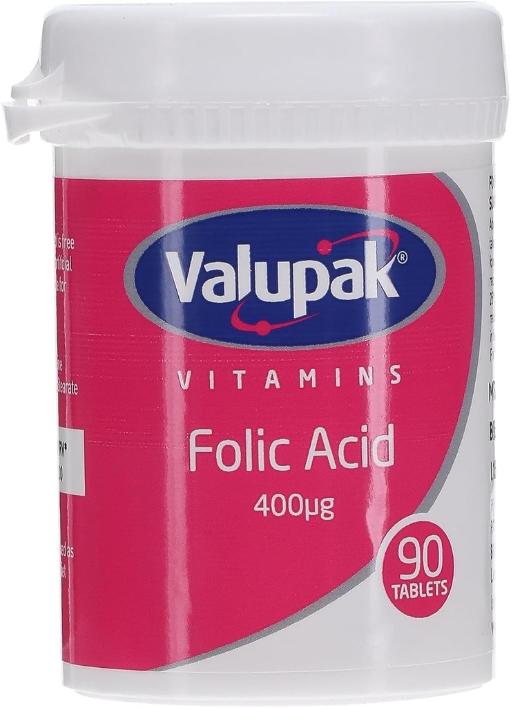 Valupak Vitamin Supplements Folic Acid 400mg 90 tabletter