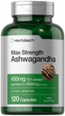 Horbäach Ashwagandha Supplement | Max Styrka | 120 kapslar | Non-GMO, Gluten Free