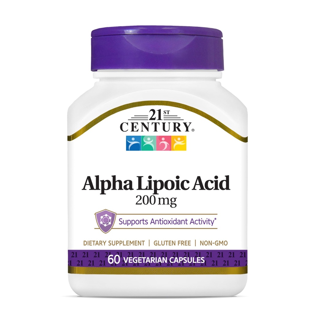21st Century Healthcare Alpha Lipoic Acid 200 mg, 60 greve vegetariska kapslar