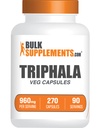 BulkSupplements.com Triphala kapslar - Triphala Supplements med Amla, Haritaki och Bibhitaki - Gluten Free, 3 kapslar per servering, 270 greve (Pack av 1)
