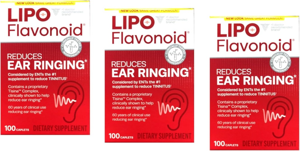Lipo-Flavonoid Plus kosttillskott, för öronhälsa 100 ea Pack av 3