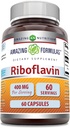 Fantastiska formler Riboflavin (Vitamin B2) Tillägg | 400 Mg per portion | 60 kapslar | Icke-GMO | Glutenfri | Tillverkad i USA