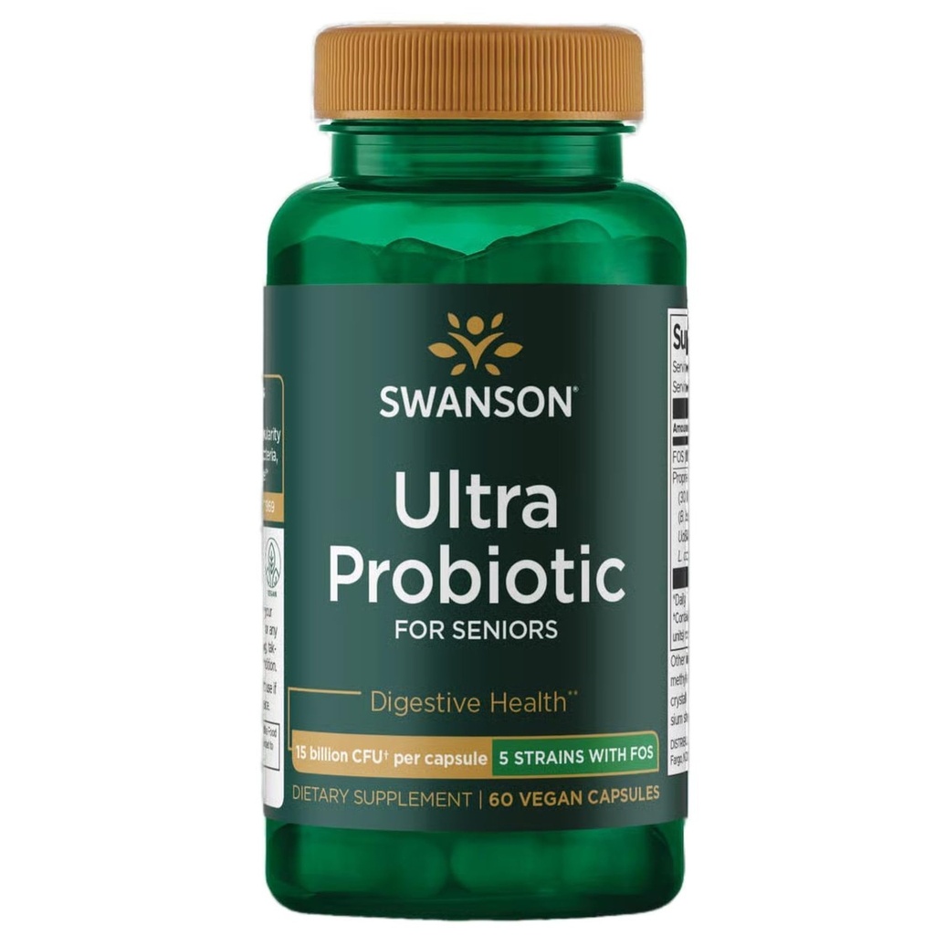 Swanson Ultra Probiotic för seniorer 30 miljarder Cfu 60 Veg kapslar