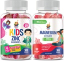 Magnesium Gummies för vuxna och Zink Gummies för barn och vuxna. 200mg - Calm Magnesium Chews - Magnesium Citrate Chewable Supplement för Mood & Muscle Support. Zink Chewable Gummy för immunstöd