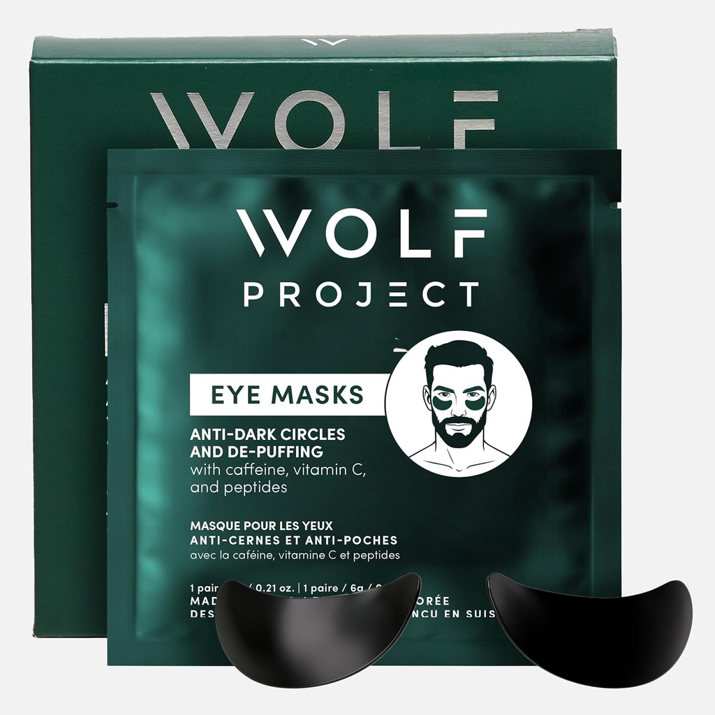 Wolf Project Under Eye Patches (5 par) For Dark Circles, Puffy Eyes och Wrinkles - Med koffein, vitamin C och Peptides. Under ögonmasker minskar trötta ögon och under ögonväskor