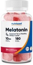 Nutricost Melatonin 10mg, 180 Gummies, Strawberry smaksatt - Gluten Free, Non-GMO, No Corn Syrup