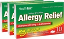 HealthA2Z® Allergy Relief | Cetirizine 10mg | All Day Allergy Relief | Indoor & Outdoor | Relief från Itchy Throat, Sneezing, Runny Noses (10 Count (Pack of 3)