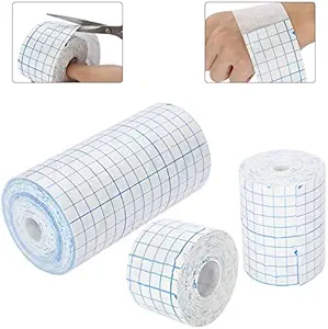 Mesh Breathable Non-Woven Tape Adhesive Bandage Roll Film Dressing Second Skin Healing Protective Adhesive Antibacterial Bandages Flexible Nonwovens 3.9inch *34foot (10cm * 10m) (4 tum * 10.9yard)