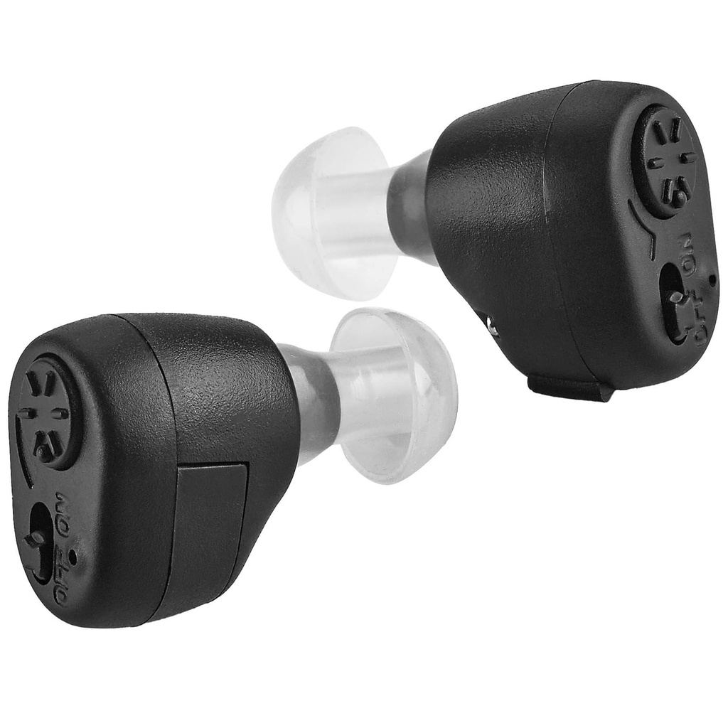 Digital - In-The-Canal (ITC) Pair of In Ear Devices, Doctor Designed Personal för vuxna och Enhancer Set (Black)