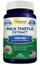 aSquared Nutrition Milk Thistle Supplement 1000mg-200 Capsules, Max Styrka 4X Koncentrerad Extract 4:1 Milk Thistle Seed Powder Herb Pills, 1000 mg Silymarin Extract för Liver Support, Cleanse, Detox